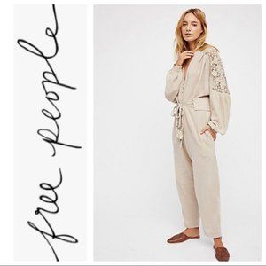 Free People IZZY Jumpsuit Crochet w/Obi Belt - NEW with tags - L
